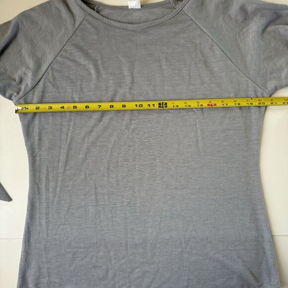 Women’s Short Tie Sleeve Tee Shirt Gray Size XL - Picture 6 of 9